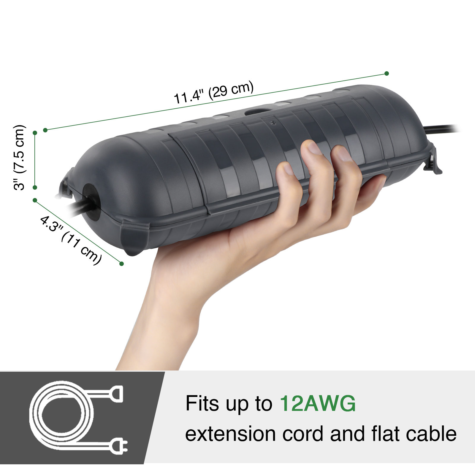 Large Weatherproof Outdoor Ele - Outdoor Power Extension recension och pris