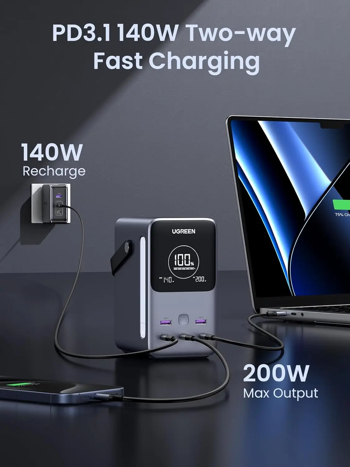 UGREEN 300W 48000mAh Portable  - Ugreen Outdoor Power Bank recension och pris