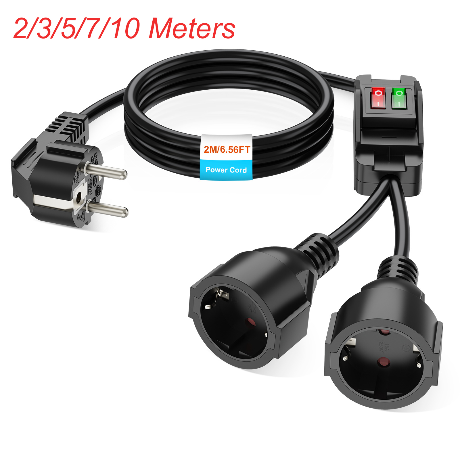 EU Plug Extension Cord with ON - Outdoor Power Extension recension och pris