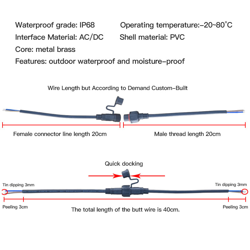 Male Female Extension Wire Con - Outdoor Power Extension recension och pris